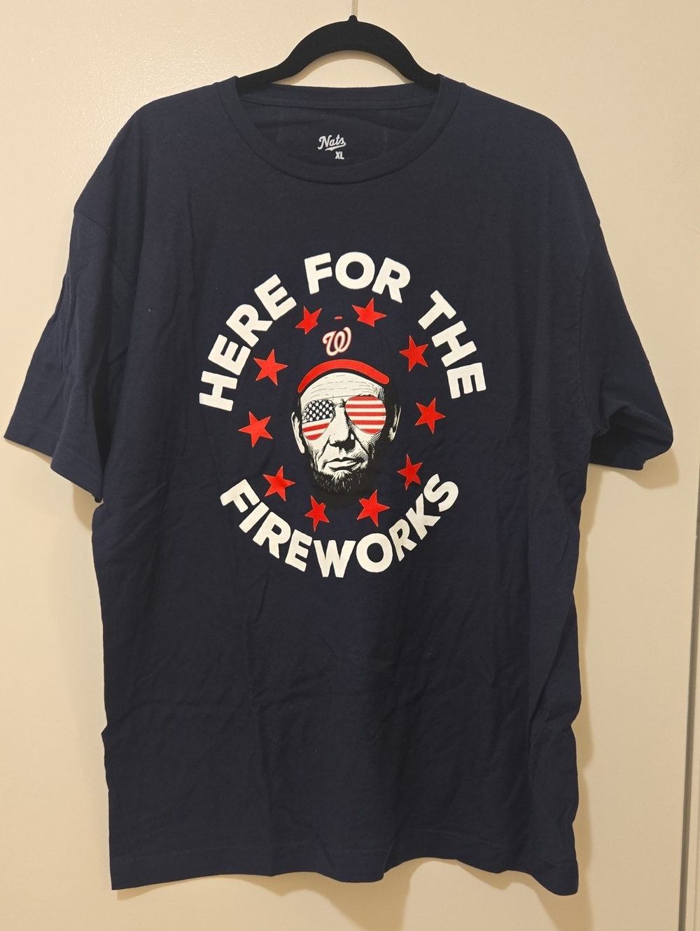 Men's 'Here For The Fireworks' Short Sleeve Tee - Navy